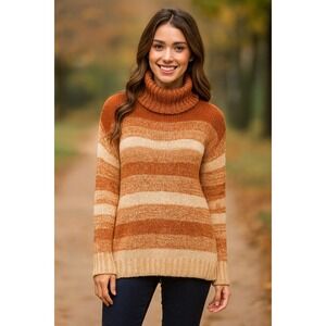 Wrangler Western brown striped Cowgirl coastal Cottagecore sweater size M (#226)